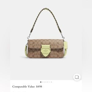 Coach Morgan Shoulder Bag In signature Canvas & lime Green